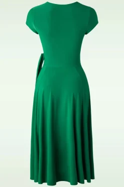 Vintage Chic for Topvintage Layla Gekruiste Jurk In Groen><noscript><img width=