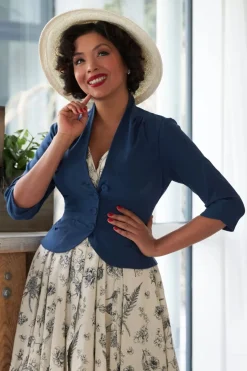 Miss Candyfloss Liza Lee Becoming Versatility Chic Blazer In Marineblauw>Vrouwen Jassen