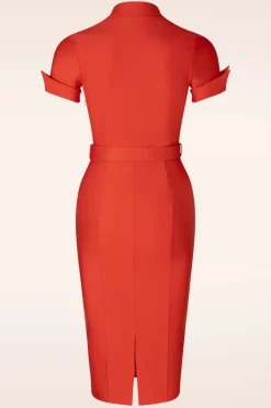 Zoe Vine Lois Pencil Jurk In Rood><noscript><img width=