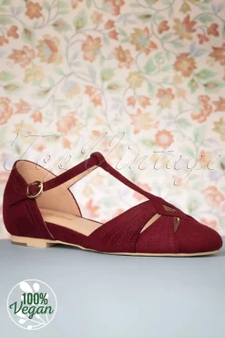 Charlie Stone London T-Strap Flats In Wijnrood><noscript><img width=