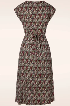 King Louie Lot Navarro Midi-Jurk In True Rood><noscript><img width=