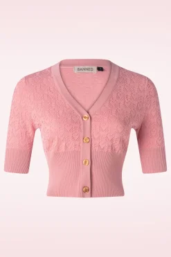Banned Retro Love Heart Cardigan In Poederroze>Vrouwen Vestjes