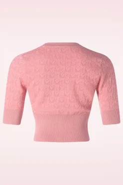 Banned Retro Love Heart Cardigan In Poederroze>Vrouwen Vestjes