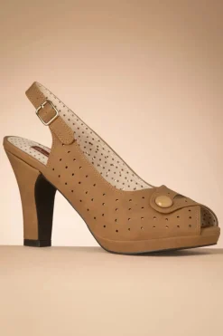 B.A.I.T. Lydia High Heeled Peeptoe Sandaletten In Bruin>Vrouwen Sandalen