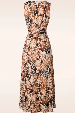 K-Design Lyla Luipaard Maxi Jurk In Bruin>Vrouwen Plus Size Jurken