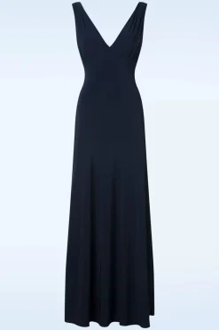 Vintage Chic for Topvintage Macey Maxi Jurk In Marineblauw>Vrouwen Plus Size Jurken