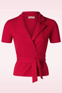 Vintage Chic for Topvintage Maggie Wikkeltop In Rood>Vrouwen Truitjes