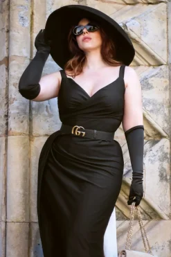 Rebel Love Clothing Manchester Pencil Jurk In Zwart><noscript><img width=