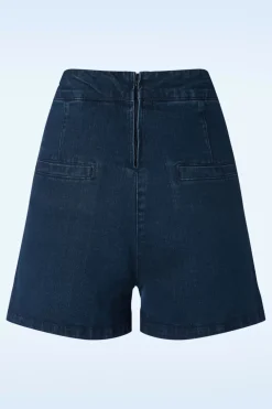 Queen Kerosin Marlyn Shorts In Donkerblauw>Vrouwen Broeken