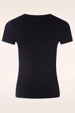 Queen Kerosin Meow Meow T-Shirt In Zwart>Vrouwen T-Shirts