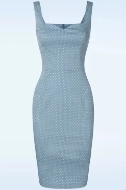 Banned Retro Michaella Polka Dot Pencil Jurk In Blauw>Vrouwen Strakke Jurken
