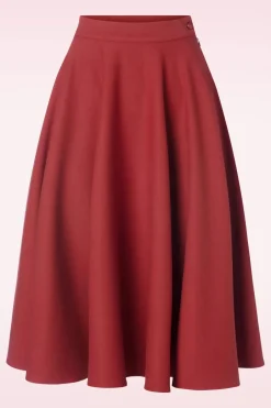 Collectif Clothing Milla Swing Rok In Rood>Vrouwen Rokken