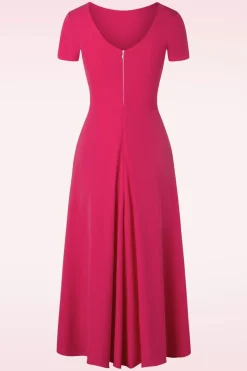 Vintage Chic for Topvintage Mindy Maxi-Jurk In Felroze>Vrouwen Plus Size Jurken