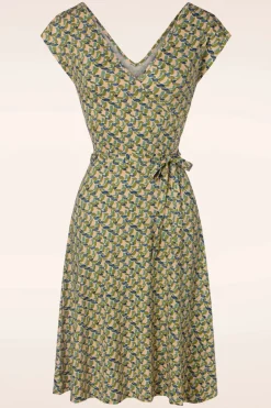 King Louie Mira Merlini Jurk In Woodbine Groen>Vrouwen Swing Jurken