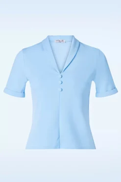 Vintage Chic for Topvintage Molly Top In Hemelsblauw>Vrouwen Truitjes