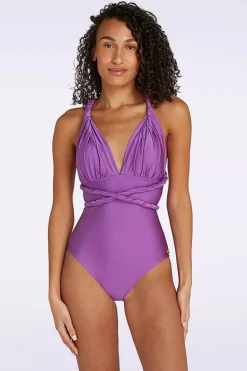 TC Beach Multiway Badpak In Shiny Lila>Vrouwen Badpakken