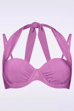 TC Beach Multiway Bikinitop In Glanzend Lilapaars>Vrouwen Badmode