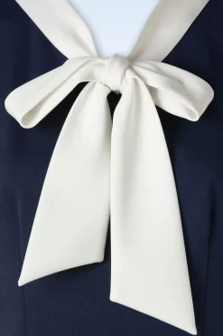 Vixen Nautical Sleeveless Bow Jurk In Marineblauw>Vrouwen Plus Size Jurken
