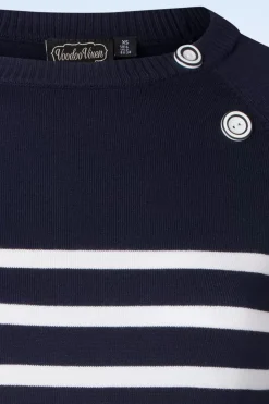 Vixen Nautical Stripe Sweater In Marineblauw><noscript><img width=