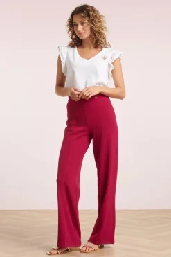 Smashed Lemon Norah Broek In Rood>Vrouwen Broeken