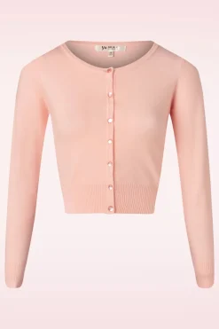 Mak Sweater Nyla Cropped Vest In Poeder Roze>Vrouwen Vestjes