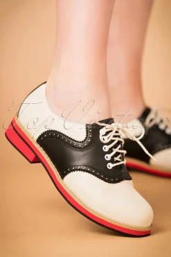 Banned Retro Old Soul Dancer-Schoenen In Wit En Zwart>Vrouwen Veterschoenen