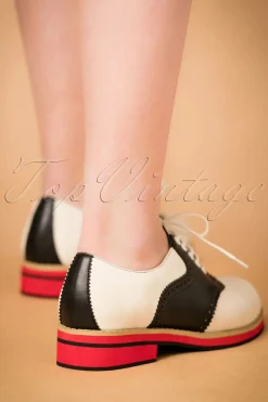 Banned Retro Old Soul Dancer-Schoenen In Wit En Zwart><noscript><img width=