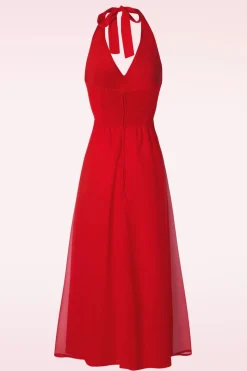 Timeless Olive Halter Jurk In Rood>Vrouwen Midi Jurken