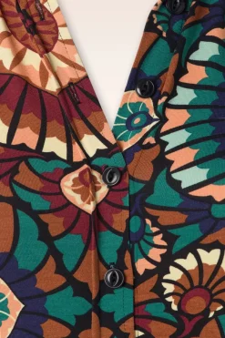 King Louie Olive Torini Midi Jurk In Avondblauw><noscript><img width=