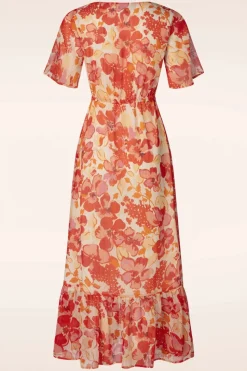 Smashed Lemon Patricia Floral Maxi Jurk In Oranje><noscript><img width=