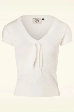 Banned Retro Patricia Pointelle-Top In Gebroken Wit>Vrouwen Tops