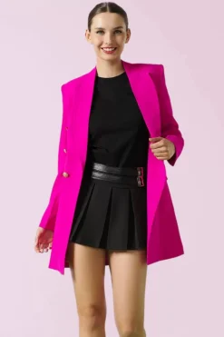 Minueto Paula Blazer Dress In Fluoriserend Roze>Vrouwen Jassen