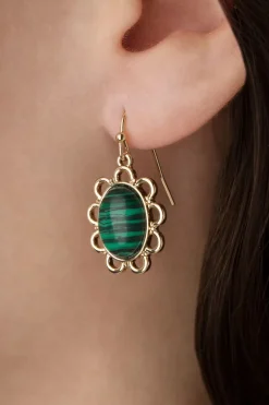 Lovely Peacock Pine Stone Drop Oorbellen In Groen>Vrouwen Sieraden