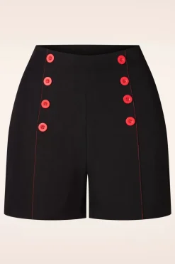 Banned Retro Pin-Up Short In Zwart>Vrouwen Broeken