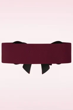 Banned Retro Play It Right Bow Belt In Bordeauxrood>Vrouwen Riemen