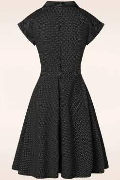 Banned Retro Polka Dot Dans Jurk In Zwart><noscript><img width=
