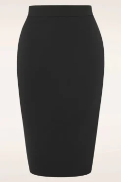 Collectif Clothing Polly Bengaline Rok In Zwart>Vrouwen Rokken