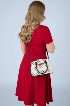 Banned Retro Poppy Polka Handtas In Wit>Vrouwen Tassen