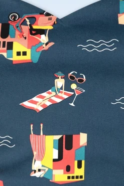 Banned Retro Portofino Living Pencil Jurk In Blauw><noscript><img width=