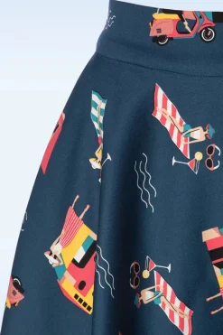Banned Retro Portofino Living Swing Rok In Blauw><noscript><img width=