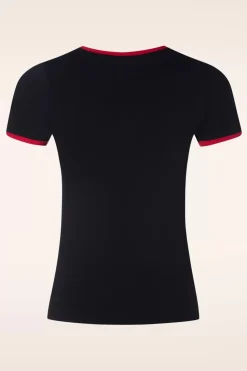 Queen Kerosin Queen Cafe T-Shirt In Zwart>Vrouwen T-Shirts