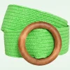 Smashed Lemon Raffia Riem In Limoengroen>Vrouwen Riemen