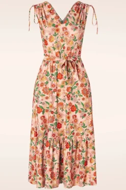 Vixen Rainbow Floral Flare Jurk In Licht Roze>Vrouwen Plus Size Jurken