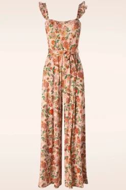 Vixen Rainbow Floral Print Jumpsuit In Licht Roze>Vrouwen Playsuits & Jumpsuits