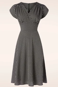 Vixen Reese Short Sleeve Jurk In Zwart>Vrouwen Swing Jurken