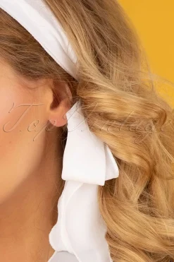 ZaZoo Retro Sjaal En Hoofdband In Wit>Vrouwen Haaraccessoires