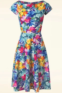 Vintage Chic for Topvintage Reva Swingjurk Met Bloemenprint In Meerdere Kleuren>Vrouwen Plus Size Jurken