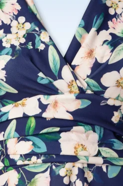 Vintage Chic for Topvintage Rinda Floral Maxi Jurk In Marineblauw><noscript><img width=