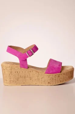 s.Oliver Rory Suede Sleehakken In Fuchsia>Vrouwen Sandalen