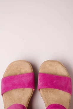 s.Oliver Rory Suede Sleehakken In Fuchsia>Vrouwen Sandalen